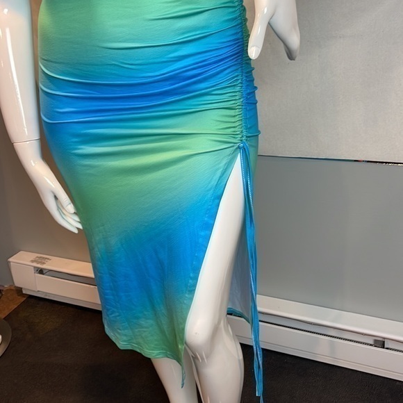 Women Sexy Tie Dye Bodycon Evening Party Dress Cocktail‎ Midi Dress Siz L - Picture 5 of 6